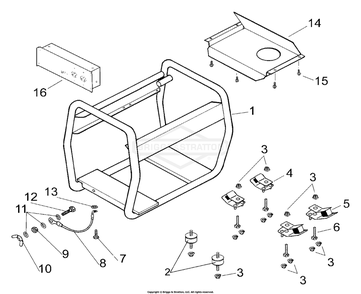Part Location Diagram of 102982GS Briggs and Stratton Outlet panel assembly